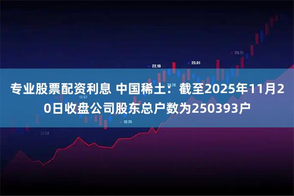 专业股票配资利息 中国稀土：截至2025年11月20日收盘公司股东总户数为250393户